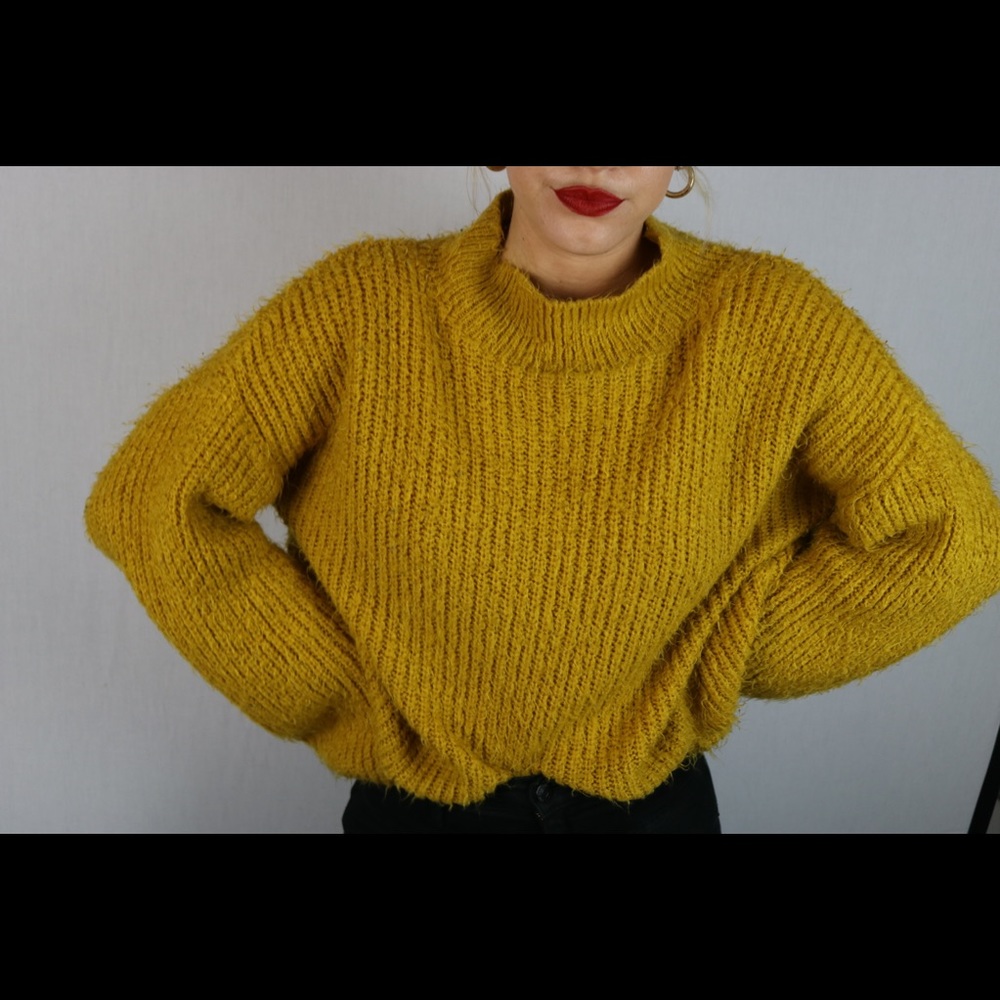 Nobody’s Child High Neck Sweater in Fluffy Knit